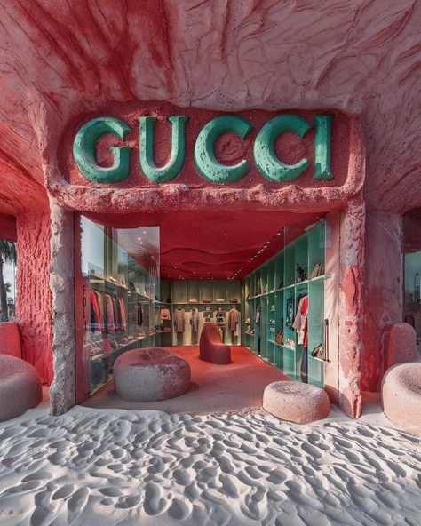 If only there were summer pop-up stores by luxury brands. 🏖️ Art/Prompts by @ifonly.ai AI-generated images (Midjourney • Magnific AI) Store Architecture, Window Display Design, Brand Pop, Instagram Luxury, Parametric Architecture, Retail Store Design, Retail Experience, Workplace Design, Pop Up Stores