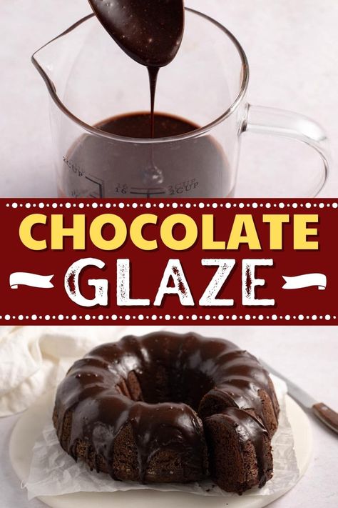 This is the BEST chocolate glaze on the internet! It's smooth, delicious, and incredibly chocolatey. This glaze is ideal for donuts, cakes, Bundts, and more! Chocolate Bundt Cake Glaze, Recipe For Cakes, Glazed Icing Recipe, Bundt Cake Glaze, Chocolate Cake Icing, Chocolate Glaze Recipes, Chocolate Icing Recipes, Chocolate Sauce Recipes, Chocolate Sundae