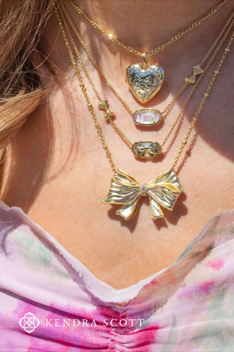 On Wednesdays we shop #KendraScottxLoveShackFancy 💗✨  Preorders are open on 4/24 from 9am CT/10am ET – 9pm CT/10pm ET (or while supplies last). Purchased pieces will be shipped August 2024! ✨💛🎀 Kendra Scott Dolly Parton, Love Shack Fancy Kendra Scott, Love Shack Fancy X Kendra Scott, Kendra Scott Bow Necklace, Kendra Scott Love Shack Fancy, Outfit Accessories Ideas Jewelry, Kendra Scott Necklace Aesthetic, Kendra Scott Aesthetic, Chunky Gold Jewelry