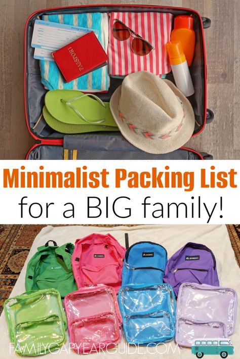 Packing Tips For Family Of 5, Family Travel Essentials, Family Trip Packing List, Kids Carry On Bag Packing Lists, Minimal Packing List, Kids Packing List, Family Vacation Packing List, Toddler Packing List, Minimalist Travel Packing