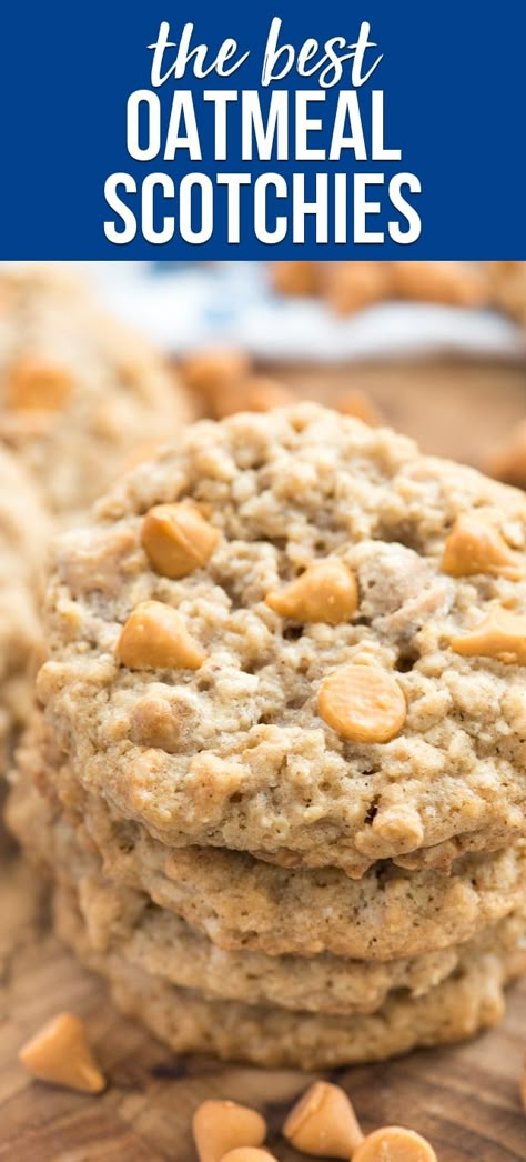 Oatmeal Scotchies are a classic oatmeal cookie recipe full of butterscotch chips. This cookie is simple and easy and the best cookie recipe ever! via @crazyforcrust Best Cookie Recipe Ever, Oatmeal Scotchies, Oatmeal Butterscotch Cookies, Cookies Recipes Easy, The Best Oatmeal, Oatmeal Cookie Recipe, Oatmeal Cookies Easy, Butterscotch Cookies, Crazy For Crust