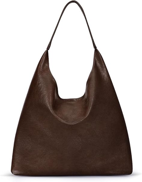 VOSTEVAS Tote Bag Hobo Handbags for Women Soft Vegan Leather Shoulder Bags Slouchy Tote Purses for Work Shopping (Dark Brown) : Amazon.ca: Clothing, Shoes & Accessories Slouchy Bag, Leather Hobo, Hobo Bag, Vegan Leather, Wallets, Porter, Tote Bag, Leather, Design