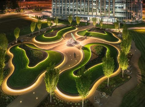 Exterior Lighting Design, Landscape Lighting Design, Urban Landscape Design, Landscape Architecture Design, Landscape Plans, Parking Design, Mini Golf, Modern Landscaping, Desert Landscaping