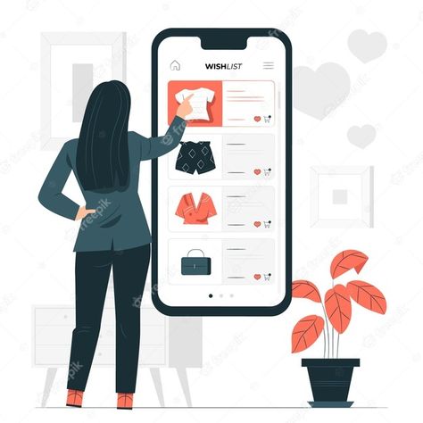 Online Shopping Apps, Ecommerce Website Development, Buy Clothes Online, Vector Online, Retail Sales, Website Development Company, Mobile Shop, Shopping App, Flat Illustration