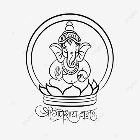 Ganesha Outline, Lord Drawing, Ganpati Drawing, Ganesha Sketch, Ganesh Tattoo, Ganesha Drawing, Hindi Calligraphy, Ganesh Art Paintings, Ganesha Tattoo