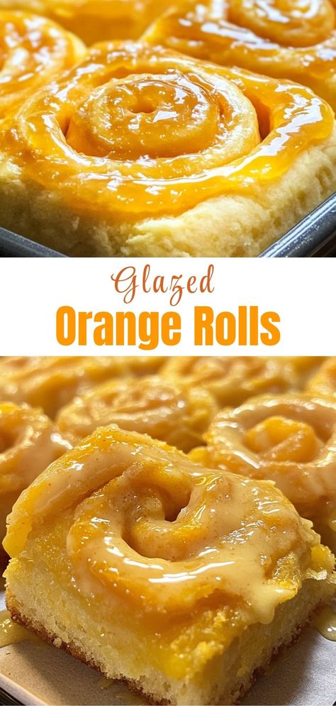 Easy Dessert Recipes: Glazed Orange Rolls Homemade Orange Rolls Easy, Alabama Orange Rolls Recipe, Sweet Orange Rolls, Easy Orange Rolls, Lemon Curd Rolls, Alabama Orange Rolls, How To Use Up Oranges, Orange Rolls Homemade, Breakfast Sweet Rolls