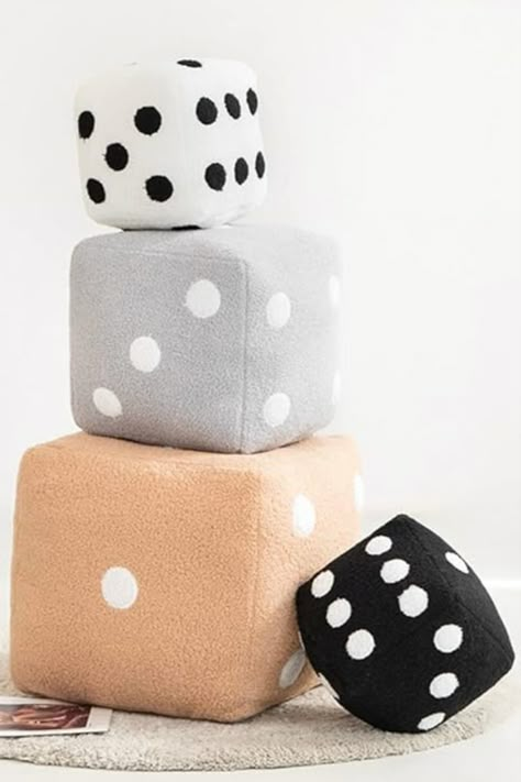 Creative Funny Simulation Dice Plush Pillow Cubic Cube Plush Pendant Dolls Stuffed Soft Sofa Back Cushion Creative Home Decor Fun Shaped Pillows, Dice Pillow, Funny Cushions, Gaming Pillow, Sofa Back Cushions, Cool Pillows, Sewing Humor, Cube Pendant, Novelty Pillows