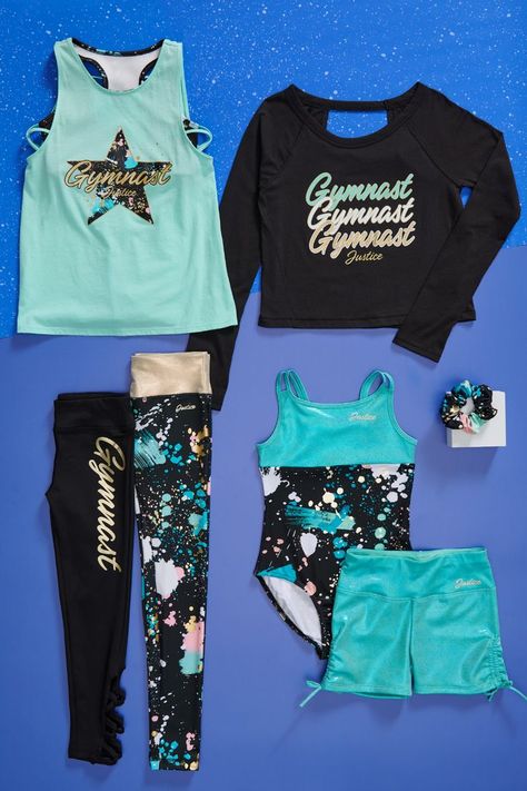 Find our Justice gymnastics collection at Walmart! Scrunchie Sizes, Gymnastics Clothes, Justice Clothing Outfits, Justice Store, Twins Fashion, Leotard Fashion, Justice Clothing, Cute Nike Outfits, Outfits 2016