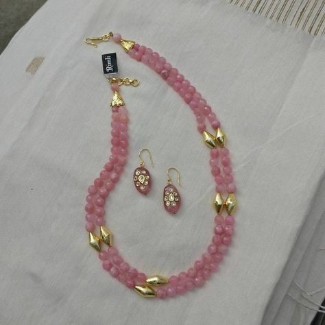 Beads multi strand necklace Trendy Diy Jewelry, Diy Jewelry Necklace Beads, Dholki Beads, Diy Jewelry Bracelets, Ruby Jewelry Necklaces, Tanjore Art, Gold Pearl Jewelry, Handmade Crystal Jewelry, Bracelets Beads