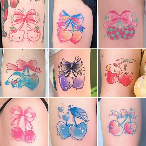 Kawaii Fruits Cartoon Temporary Tattoo(set of 30), Cute Temporary Tattoo, Fake Tattoo https://etsy.me/3mxGOhz #blue #temporarytattoo #waterproofboho #bachelorettetattoos #giftforkids #japanestattoo #cutetattoo #animetattoo #tinycutetattoo Kawaii Chest Tattoo, Kawaii Anime Tattoo, Girly Pop Tattoo, Kawaii Tattoo Sleeve, Kawaii Tattoo Ideas, Pastel Tattoos, Fruits Cartoon, Tattoo Cherry, Kawaii Tattoos