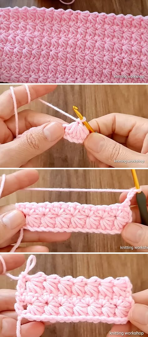 Exploring The Perfect Crochet Stitch For Blankets - CrochetBeja Crochet Accent Stitches, Crochet Bean Stitch Blanket, Crochet Stitches For Variegated Yarn, Pretty Crochet Stitches For Blankets, Crochet Flower Stitch Pattern, Knit Look Crochet Stitch, Puff Crochet Stitch, Easy Crochet Stitches For Blankets, Crochet Stitches For Chunky Yarn