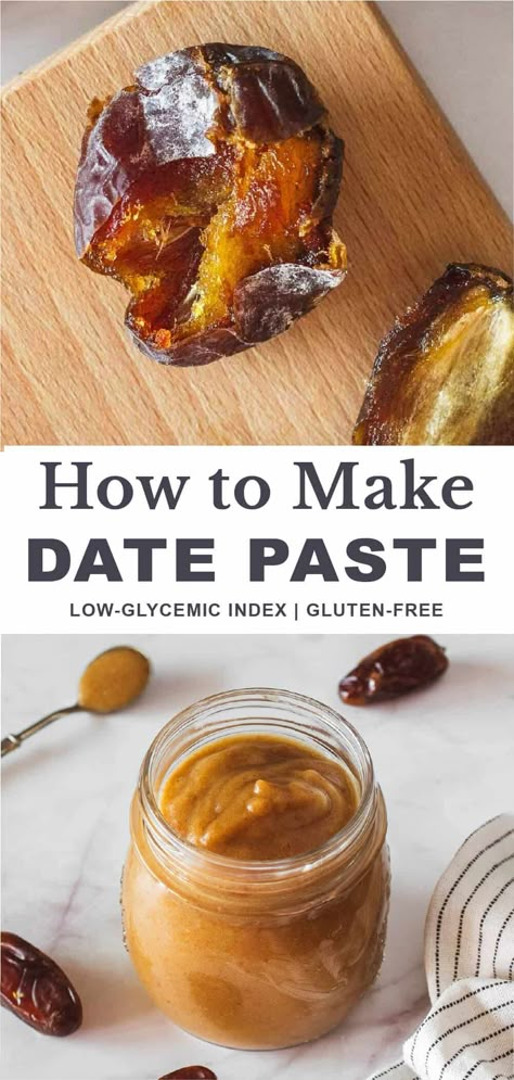 Date paste is a deliciously healthy, all-natural sugar and maple syrup substitute. Learn how to make date paste AKA date butter at home and bake with it, too! This date paste recipe uses only one ingredient and is the perfect healthy sweetener. It can be used in many ways as a healthier alternative to white sugar in cakes, banana bread, smoothies, muffins, cupcakes, and pretty much any dessert you can think of. Date Butter, Date Syrup Recipes, Date Paste Recipes, Maple Syrup Substitute, Substitute For Brown Sugar, Healthy Syrup, Butter At Home, Simple Vegan Recipes, Date Paste