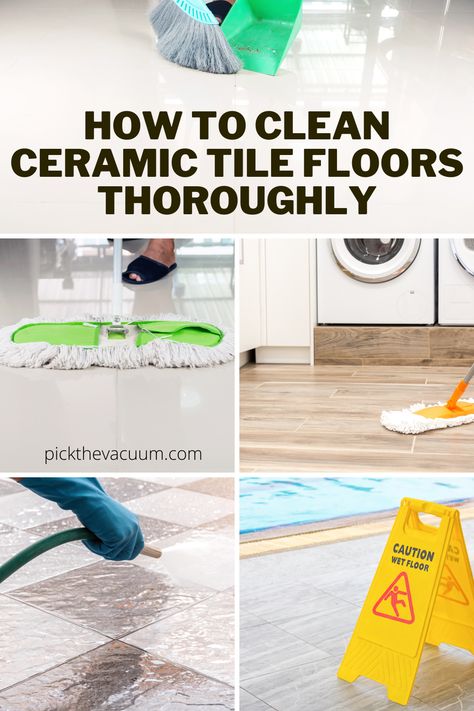 Always avoid using too much dish soap or detergent. Avoid harsh chemicals as well. Harsh chemicals will permanently hamper the shine of the tiles, and you are not going to get it back unless you are going to reconstruct the floor with new ceramic tiles. So, the most basic and best way to clean ceramic tile floors is using mild soap with warm water and a good-quality mop. Maintaining the shine and newness of ceramic tile floors is as easy as it can get. #Cleaning #CleanCeramicTileFloor #TileFloor Best Cleaner For Tile Floors, Best Way To Mop Tile Floors, Ceramic Tile Floor Cleaner Diy, Best Ceramic Tile Floor Cleaner, How To Deep Clean Tile Floors, Tile Floor Cleaning Solution, Cleaning Ceramic Tile Floors, Best Way To Clean Tile Floors, How To Clean Ceramic Tile Floors