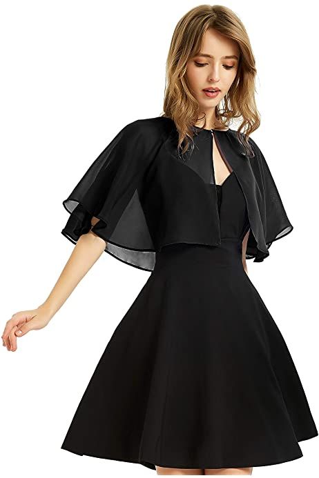 Fleur Delacour Hat Harry Potter Standard Blue: Amazon.ca: Clothing & Accessories Black Widow Dress, Shawl Dress, Moda China, Dresses By Color, Chiffon Shawl, Black Cape, Wedding Women, Wedding Cape, Linen Shirt Dress