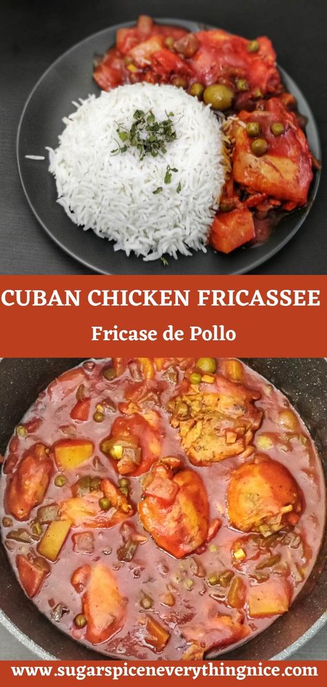 Cuban Chicken Fricasse Recipe, Chicken Fricassee Cuban, Cuban Shredded Chicken, Chicken Fricase Crock Pot, Cuban Chicken Stew, Pollo Fricase Cuban Chicken, Cuban Chicharo Recipe, Chicken Fricasé, Boliche Recipe Cuban