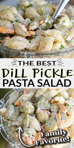 Pickle Pasta Salad Recipe, Pickle Pasta Salad, Pickle Pasta, Crunchy Pickles, Dill Pickle Pasta Salad, Food Sides, Cold Salads, Eat Green, Best Pasta Salad