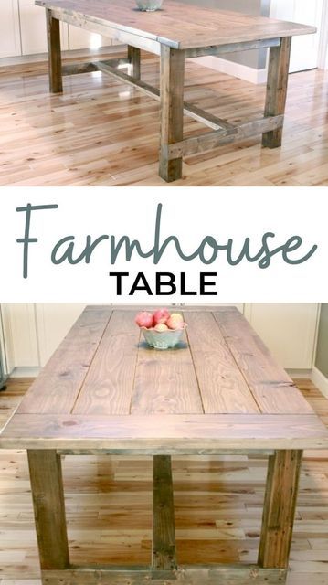 Build A Farmhouse, Dining Table Plans, Build A Farmhouse Table, Farmhouse Table With Bench, Farmhouse Table Plans, Diy Dining Room Table, Diy Kitchen Table, Farmhouse Dining Room Table, Diy Dining Room