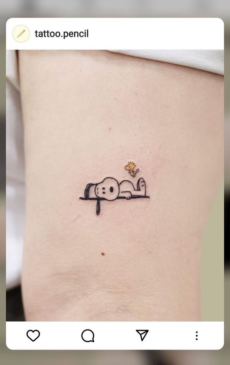 Cute Snoopy Tattoo, Peanut Tattoo Ideas, Peanuts Tattoo Ideas, Baby Snoopy Tattoo, Snoopy Tattoo For Women, Snoop Dog Tattoo, Small Snoopy Tattoo, Peanuts Tattoo, Snoopy Tattoo Ideas