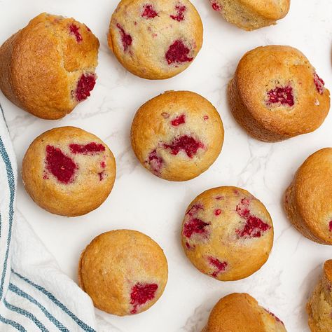 Vegan Raspberry Muffins, Dairy Free Baking Recipes, Muffin Vegan, Raspberry Muffin Recipes, Daycare Meals, Batch Baking, Vegan Blueberry Muffins, Vegan Grocery List, Dairy Free Baking