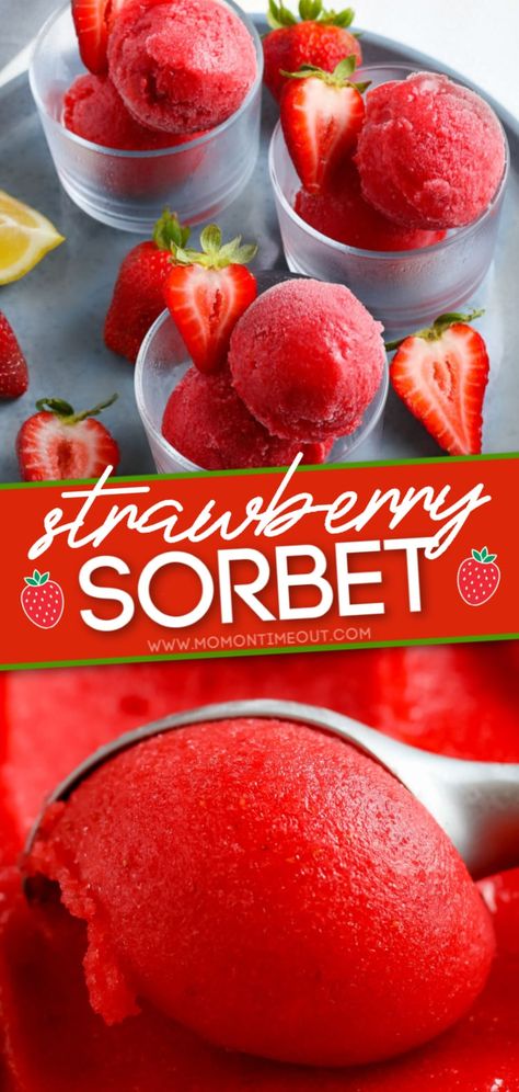 Fruit Sorbet Recipe, Strawberry Sorbet Recipe, Sorbet Is, Sorbet Recipe, Fruit Sorbet, Strictly Business, Strawberry Dessert Recipes, Strawberry Sorbet, Frozen Dessert Recipe