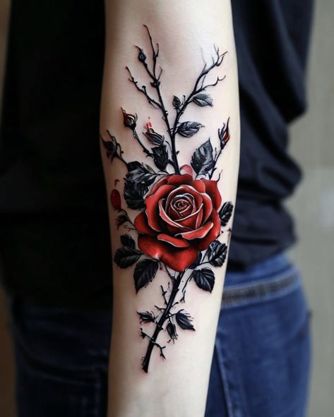 Stained Glass Rose Tattoo, Rose Sleeve Tattoo, Rose Tattoo Sleeve, Rose Sleeve, Stained Glass Rose, Tattoo Cover-up, Wolf Tattoos, Rose Tattoo, Sleeve Tattoos