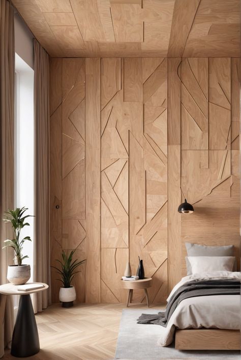 1. Plywood 
2. Wall decor 
3. Interior design 
4. Home improvement Painting Plywood Walls, Painted Plywood Walls, Stained Plywood Walls, Plywood Walls Ideas Interior Design, Plywood Accent Wall, Plywood Ceiling Design, Cabin Family Room, Wall Covering Ideas, Plywood Wall Paneling