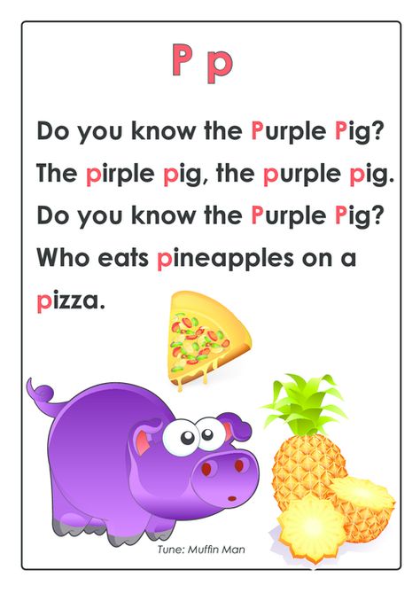 Before your child can write they need to learn their letters and the sounds that the letters make. Rhymes and songs are Letter Rhymes Preschool, Letter S Songs For Preschool, Letter P Preschool, Letter P Activities For Preschool, Letter Poems, Phonics Rhymes, Alphabet Poem, Letter Song, Abc Song