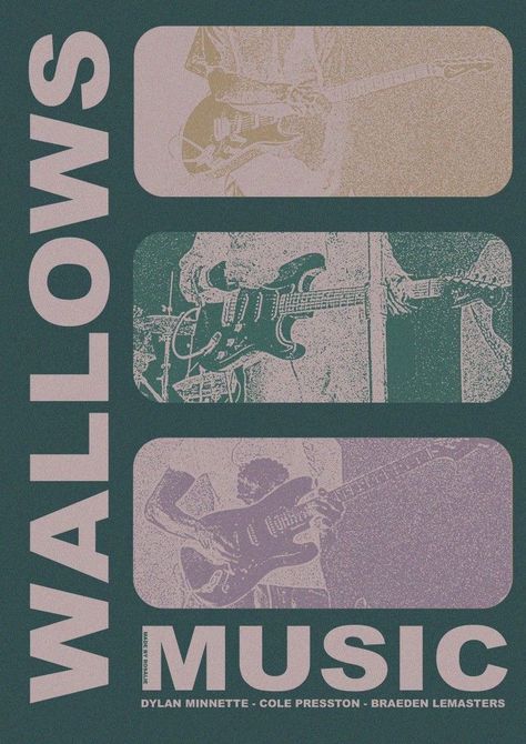 Wallows Music Poster, Light Posters Aesthetic, Wallows Wall Prints, Glass Animals Poster Vintage, Vintage Music Prints, Wallows Vintage Poster, Cute Music Posters, 6x4 Aesthetic Pictures, Wallows Poster Prints