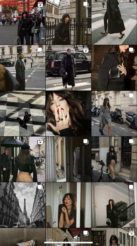 Elegant Instagram Feed Ideas, Black Instagram Feed Ideas, Influencer Feed Ideas, Cool Instagram Feed Ideas, Classy Feed Instagram, Sophisticated Instagram Feed, Fashion Instagram Feed Inspiration, Low Exposure Instagram Feed, Edgy Instagram Feed