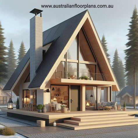 A Frame House Exterior, Modern Nordic House, Scandinavian Modern House, Nordic Houses, Floor Plans Barndominium, A Frame Cabin Plans, Mountain Home Exterior, Triangle House, Frame House Plans