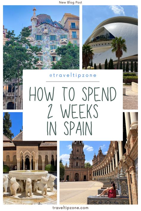 Are you ready for the ultimate 2-week Spain road trip?
This 2-week Spain itinerary will show you how to make the most of your time in Spain.
You can read about: How to spend two weeks in Spain · Best places to visit on a Spain tour · Best things to do in Spain · Barcelona, Valencia, Granada, Malaga, Sevilla, Madrid and much more · How to plan a 2-week road trip to Spain · Accommodation and itinerary recommendations · Pro tips before you travel to Spain #spain #spainitinerary #2weeksinspain Planning A Trip To Spain, Barcelona To Valencia Road Trip, Spain 2 Week Itinerary, Barcelona To Seville Road Trip, Spain Itinerary 2 Weeks, Two Weeks In Spain, 2 Weeks In Spain, 2025 Planning, Spain Travel Itinerary