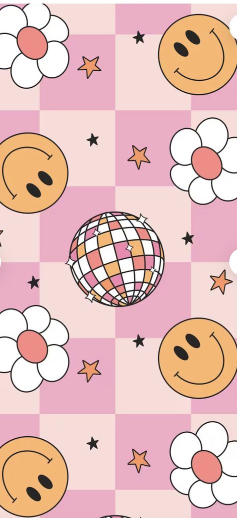 Smily Face Wallpaper Aesthetic Colorful, Preppy Patterns Wallpapers, Groovy Wallpaper Iphone, Cute Retro Wallpaper, Fun Iphone Wallpaper, Fun Wallpaper Iphone, Groovy Background, Cute Girly Wallpapers, Groovy Wallpaper