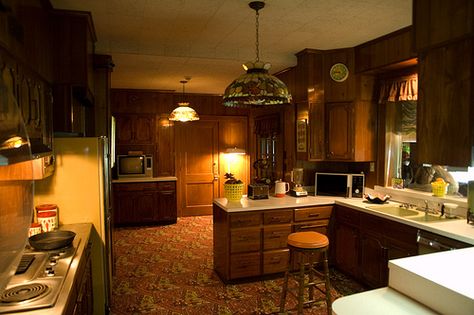 kitchen remodeled in the 70s - we had this kind of kitchen carpet in our 70s house 70s Houses, Employee Break Room, 70’s House, 70s Interior Design, 90s House, 80s House, 1970s House, 80s Home, 80s Interior