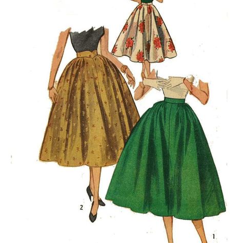 Rockabilly Skirt, Skirts Patterns, 50s Skirt, 1950s Skirt, 1950s Patterns, 1950s Sewing Patterns, 50s Rockabilly, Skirt Patterns, Full Circle Skirt