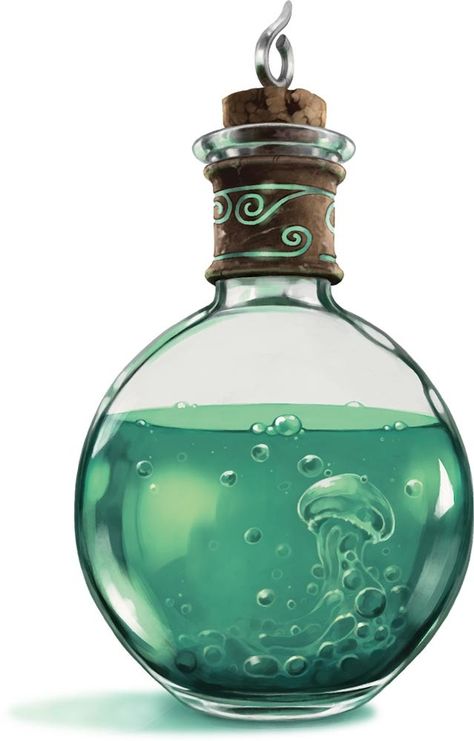 Potion of Water Breathing - Magic Items - D&D Beyond Water Breathing, Breathing Underwater, Magic Items, Reference Pics, Dungeons And Dragons, Bubbles, Water