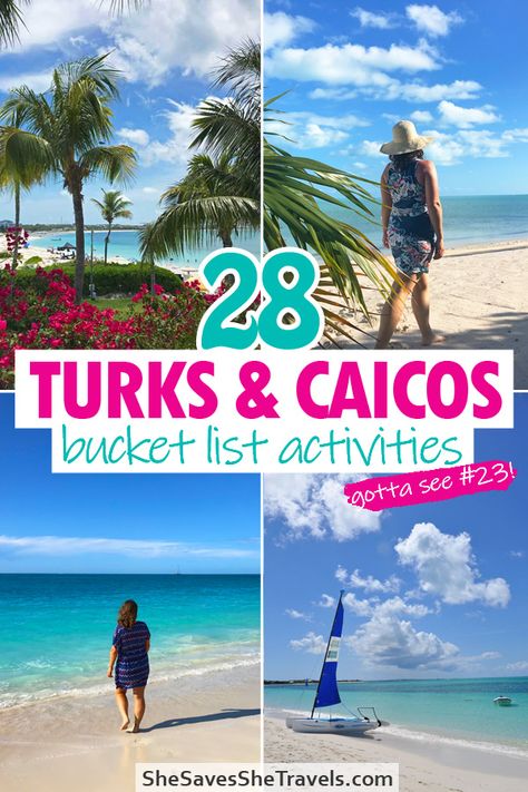 Turks and Caicos is a bucket list destination. Here's your guide to everything you need to do on this Caribbean island chain. From best beaches to restaurants, snorkeling, excursions and more. Includes Providenciales, Grand Turk and more! Things to do in Turks and Caicos | Turks and Caicos Honeymoon | Turks and Caicos Vacation | Caribbean Islands | Bucket List Destination Turks And Caicos Bucket List, Caribbean Travel Destinations, What To Do In Turks And Caicos, Grand Turks Things To Do In, Turks And Caicos Photoshoot, Beaches Turks And Caicos Resort, Turks And Caicos Outfits What To Wear, Grace Bay Turks And Caicos, Things To Do In Turks And Caicos