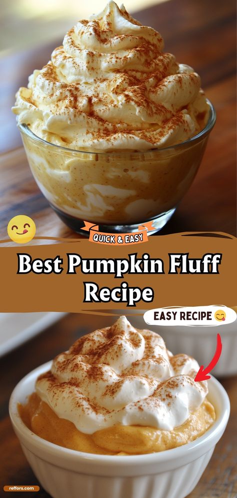 Whip up a bowl of light and airy Pumpkin Fluff, a fluffy dessert that combines the quintessential flavors of fall with a creamy, mousse-like texture. It’s an easy, no-bake treat that’s perfect for a seasonal gathering or a cozy night in. #PumpkinRecipe #FallDesserts #EasyTreats Pumpkin And Cool Whip Dessert, Pumpkin Pudding Cool Whip Dessert, Pumpkin Cool Whip Vanilla Pudding Dip, Fall Festival Recipes, Light And Fluffy Dessert Recipes, Pumpkin Fluff Recipe, Cold Weather Dessert Recipes, Pumpkin Whipped Cream Dessert, Pumpkin And Cool Whip Recipes