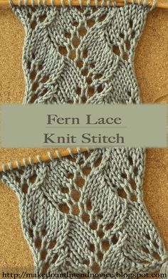 Lace Yarn Knitting Patterns, Fern Lace Knitting Pattern, Knit Lace Pattern Stitches, Lace Knitting Free Patterns, Lace Pattern Knitting Charts, Knit Lace Scarf Patterns Free, Fun Knitting Stitches, Knitting Stitch Chart, Lace Knit Patterns Free