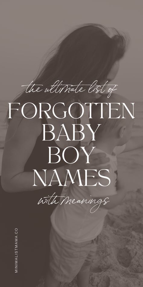 Searching for baby names - unique baby boy names that aren't overused? You'll love these vintage, old-fashioned boy names with meaning! Classic Names Vintage, Vintage Baby Names Boy, Vintage Boy Names List, Vintage Names Boy, Cute Baby Boy Names Unique, Old Names For Boys, Old Names Vintage, Boy A Names, Baby Boy Unique Names