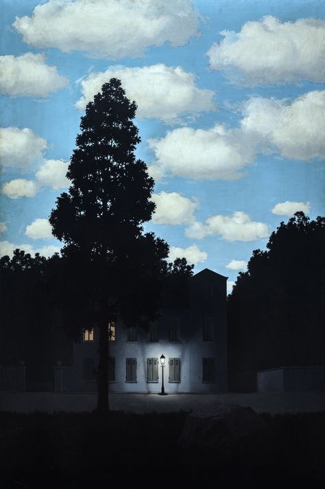 René Magritte -- 'Empire of Light' (1953-54) René François Ghislain Magritte, Rene Magritte Art, Magritte Art, Peggy Guggenheim, René Magritte, London Artist, Rene Magritte, Guggenheim Museum, Piet Mondrian