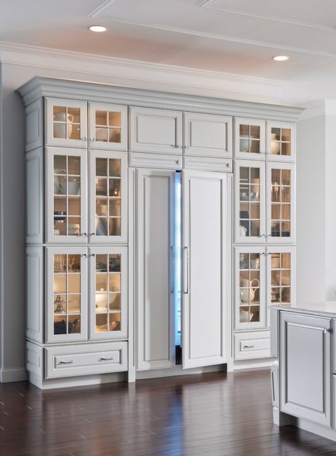 Panel refrigerators blend with cabinets for timeless style Column Refrigerator And Freezer, Panel Ready Refrigerator, Paneled Refrigerator, Column Refrigerator, Sophisticated Kitchen, Kitchen And Bath Showroom, Monogram Appliances, Bath Showroom, Soaking Tubs