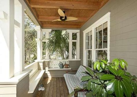 Outdoor Built-In Seating Porch Roof Ideas, Porch Ceiling Ideas, Porch Roofs, Patio Ceiling Ideas, Patio Ceiling, Modern Front Porch, Porch Life, Porch Remodel, Porch Ceiling