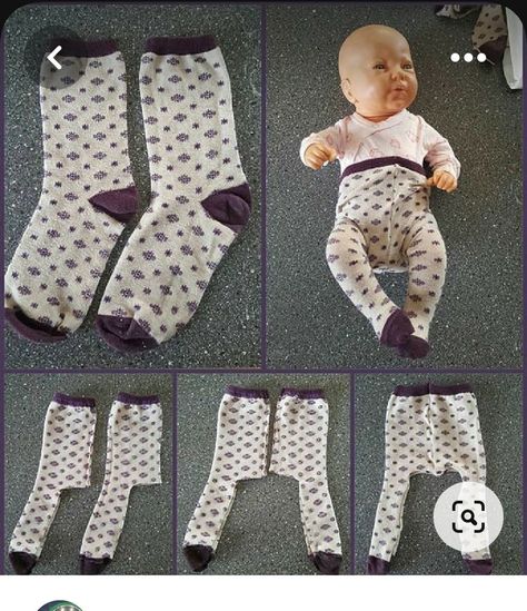 Baby Born Clothes, Baby Doll Clothes Patterns, Doll Clothes Patterns Free, Pj Bottoms, Dolls Clothes Diy, Sewing Doll Clothes, Baby Doll Clothes, Sewing Dolls, Girl Doll Clothes