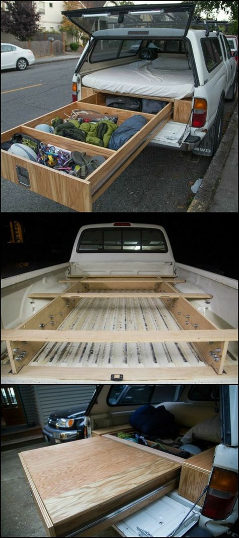 Truck Bed Drawers, Tent Camping Beds, Diy Truck Bedding, Zelt Camping, Tacoma 4x4, Kombi Motorhome, Truck Bed Storage, Truck Bed Camping, Truck Bed Camper