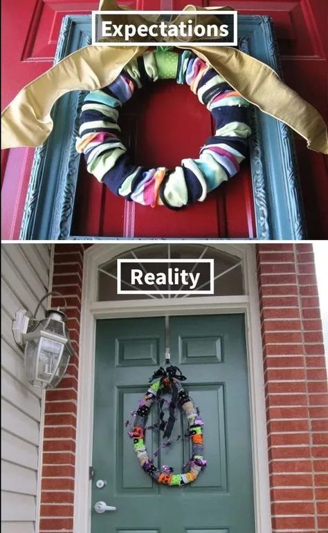 26 Insanely Bad Diy Fails To Laugh At Sock Wreath, Dollar Store Christmas Decorations, Fail Nails, Diy Fails, Katt Williams, Pinterest Crafts, Christmas Sock, Best Fails, Photo Fails