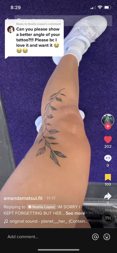 Minimalistic Leg Tattoos Women, Beginner Leg Tattoo, Plant Tattoos For Women Leg, Small Tattoos Thigh Simple, Women’s Leg Tattoos Simple, Leg Tat Placement, Thigh Tats For Women Flowers, Women’s Small Leg Tattoos, Women Thigh Tattoo Simple