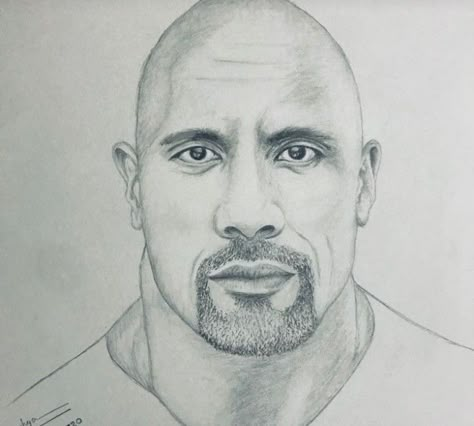 The Rock Drawing Easy, Neymar Drawing Easy, The Rock Drawing, Famous People Drawings, Easy Portrait Drawing, Yoda Drawing, Marvel Art Drawings, Pencil Sketch Portrait, Celebrity Portraits Drawing