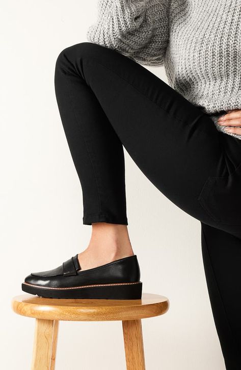 Naturalizer Adiline Loafer (Women) | Nordstrom Leather Loafers Women Nordstrom, Business Casual Shoes Women Oxfords & Loafers, Everyday Work Shoes Women, Cute Black Loafers, Loafers For Women Nordstrom, Comfy Work Shoes Women, Women’s Platform Loafers, Women's Work Shoes, Comfy Loafers For Women