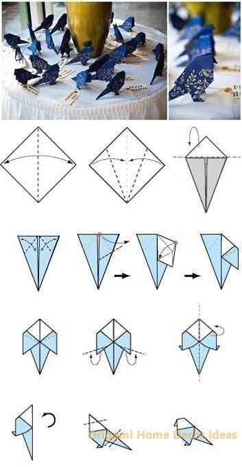 Origami Kutu, Diy Origami Home, Diy Origami Home Decor, Origami Home Decor, Origami Birds, Origami Diagrams, Creative Origami, Tutorial Origami, Origami For Beginners