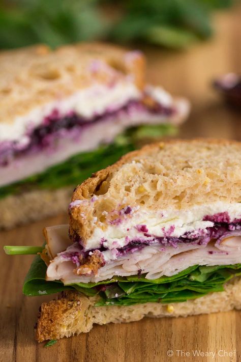 Turkey Sandwich with Goat Cheese and Jam - The Weary Chef Easy Sandwich Recipes, Turkey Sandwich, Goat Cheese Recipes, Gourmet Sandwiches, Breakfast And Brunch, Simple Sandwiches, Turkey Sandwiches, Sandwich Recipe, Sandwich Recipes